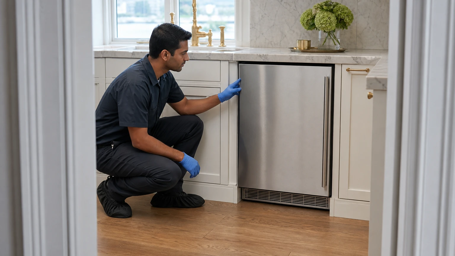 Undercounter ice maker diagnostic visit in the service area