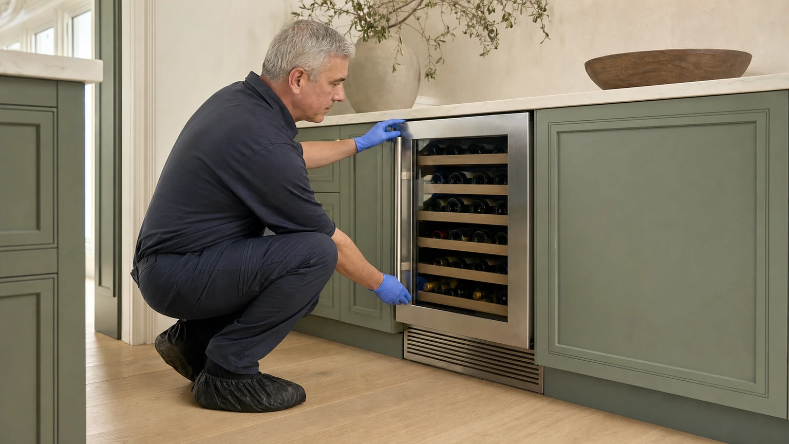 Built-in wine cooler diagnostic visit in the service area